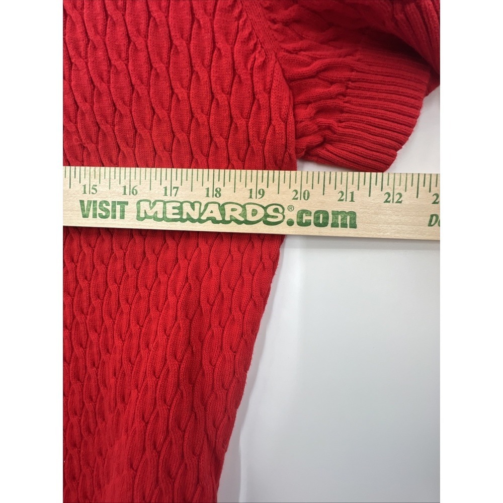 Kate Hill Red Short Sleeve Cable Knit Top Sweater RN 123455 XL - Picture 7 of 8